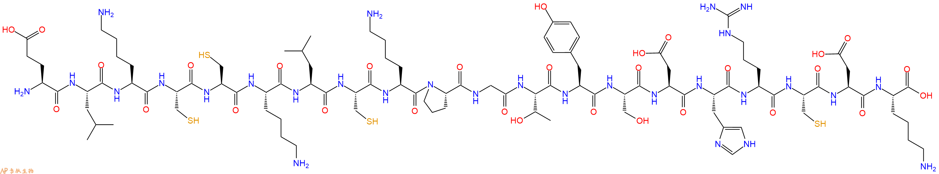 二十肽ELKCCKLCKPGTYSDHRCDK H2N Glu Leu Lys Cys Cys Lys Leu Cys Lys Pro Gly