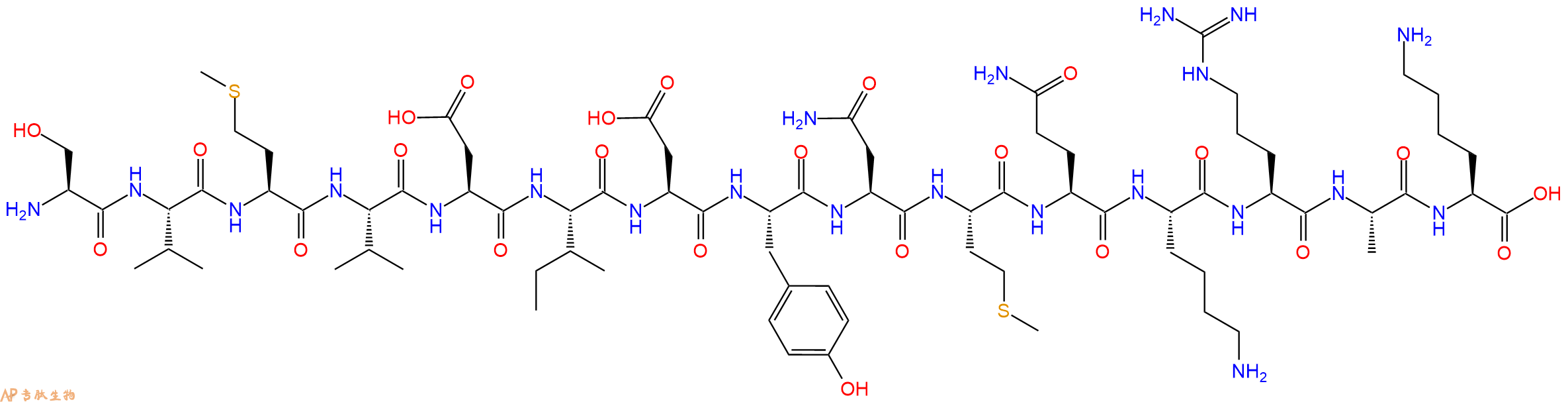 多肽SVMVDIDYNMQKRAK的参数和合成路线|三字母为Ser-Val-Met-Val-Asp-