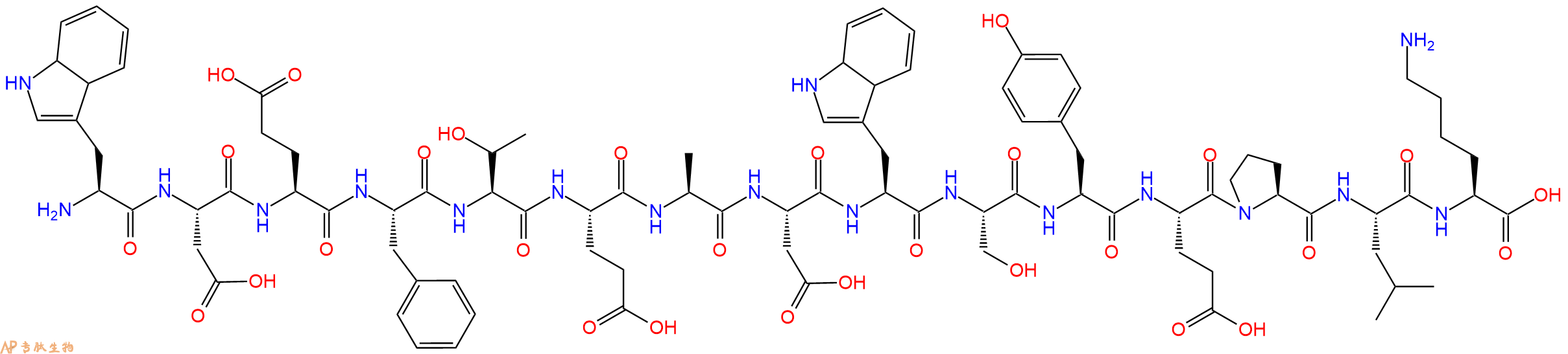 多肽WDEFTEADWSYEPLK的参数和合成路线|三字母为Trp-Asp-Glu-Phe-Thr-