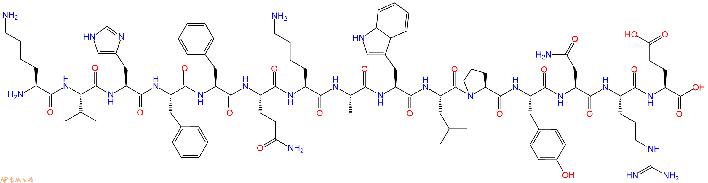 多肽KVHFFQKAWLPYNRE的参数和合成路线|三字母为Lys-Val-His-Phe-Phe-