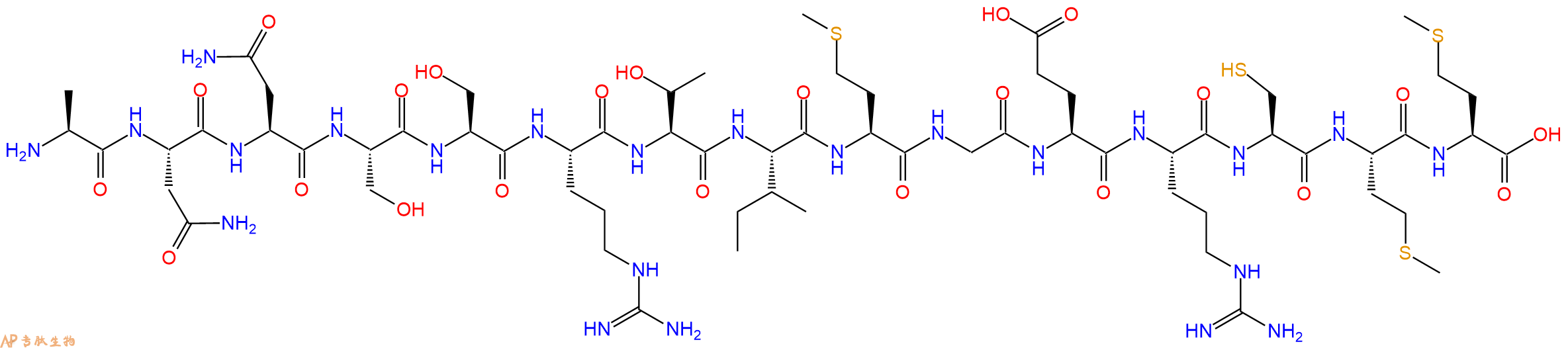 多肽ANNSSRTIMGERCMM的参数和合成路线|三字母为Ala-Asn-Asn-Ser-Ser-