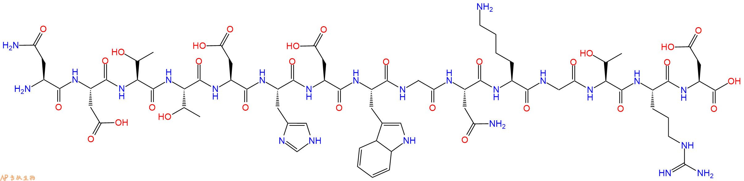 多肽NDTTDHDWGNKGTRD的参数和合成路线|三字母为Asn-Asp-Thr-Thr-Asp-