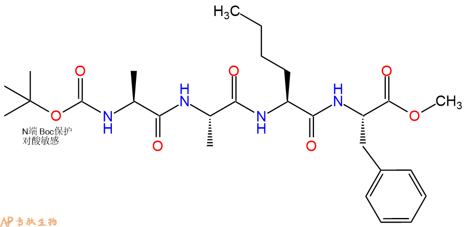 专肽生物产品四肽Boc-Ala-Ala-Nle-Phe-甲酯化111334-42-0