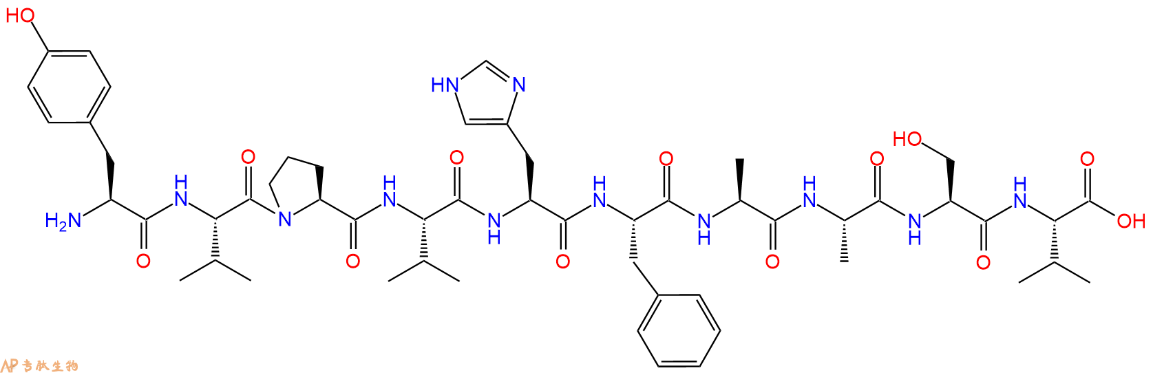 专肽生物产品Tyr-Val-Pro-Val-His-Phe-Ala-Ala-Ser-Val95331-24-1