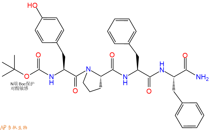 专肽生物产品四肽Boc-Tyr-Pro-Phe-Phe-NH2141801-21-0