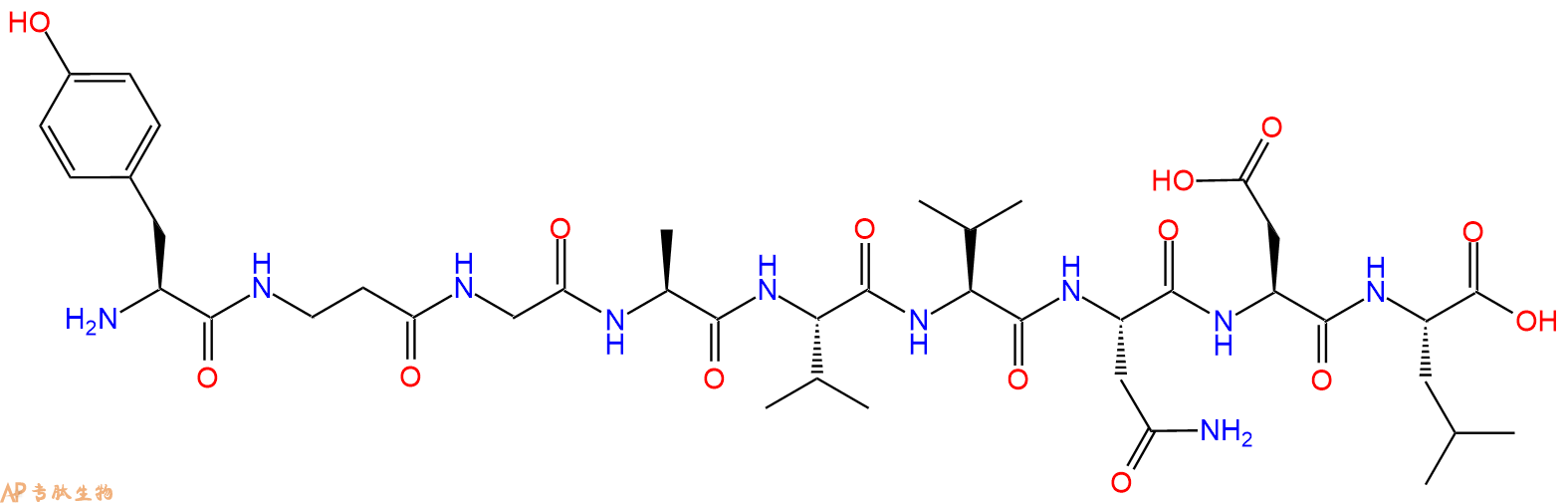 专肽生物产品Tyr-&beta;Ala-Gly-Ala-Val-Val-Asn-Asp-Leu112208-48-7