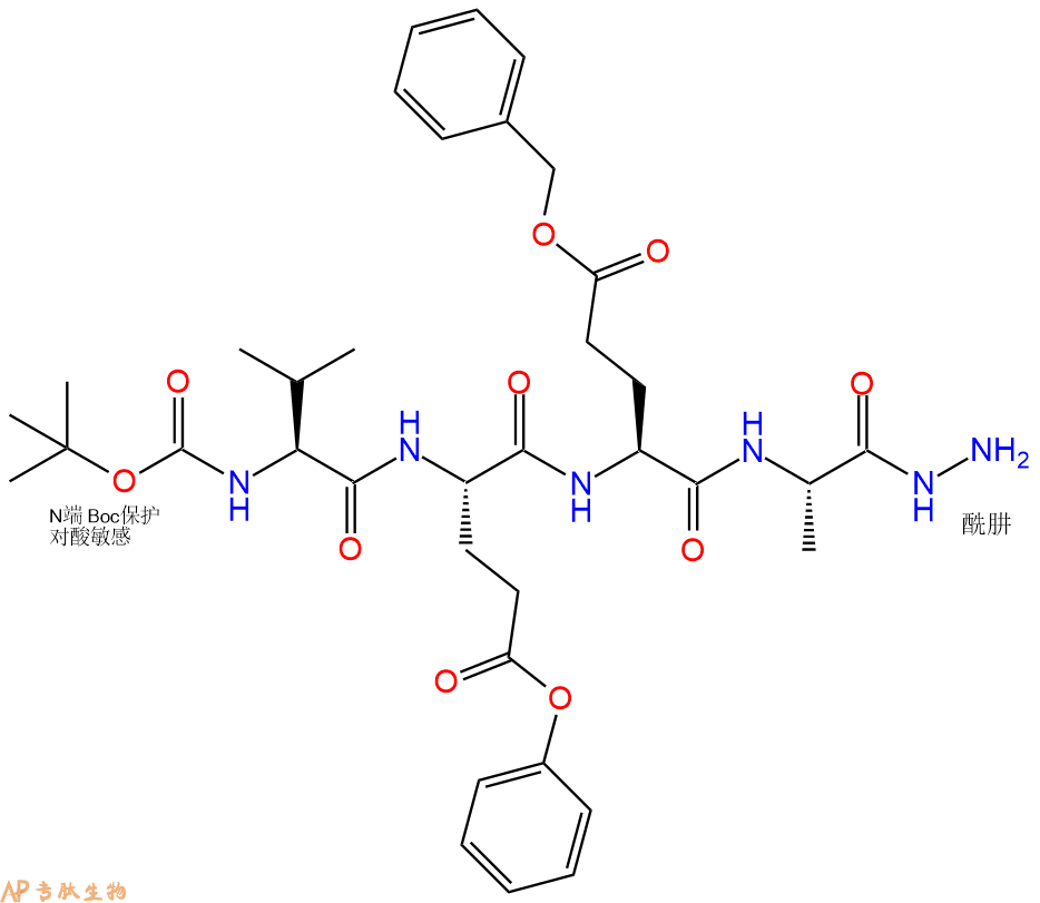 专肽生物产品四肽Boc-Val-Glu(OBzl)-Glu(OBzl)-Ala-NH-NH2102303-35-5