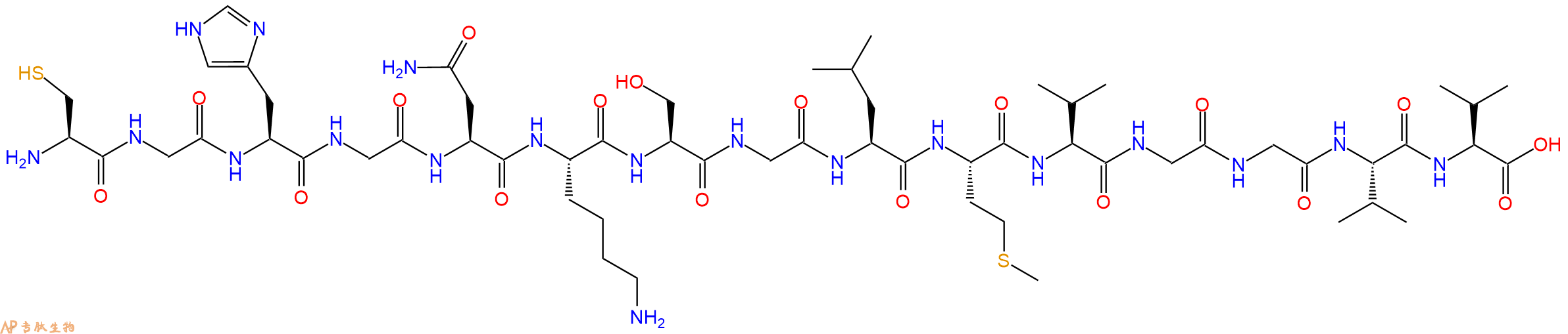 专肽生物产品淀粉肽Cys-Gly-His-Gly-Asn-Lys-Ser-Amyloid &beta;-Protein (1802078-22-3