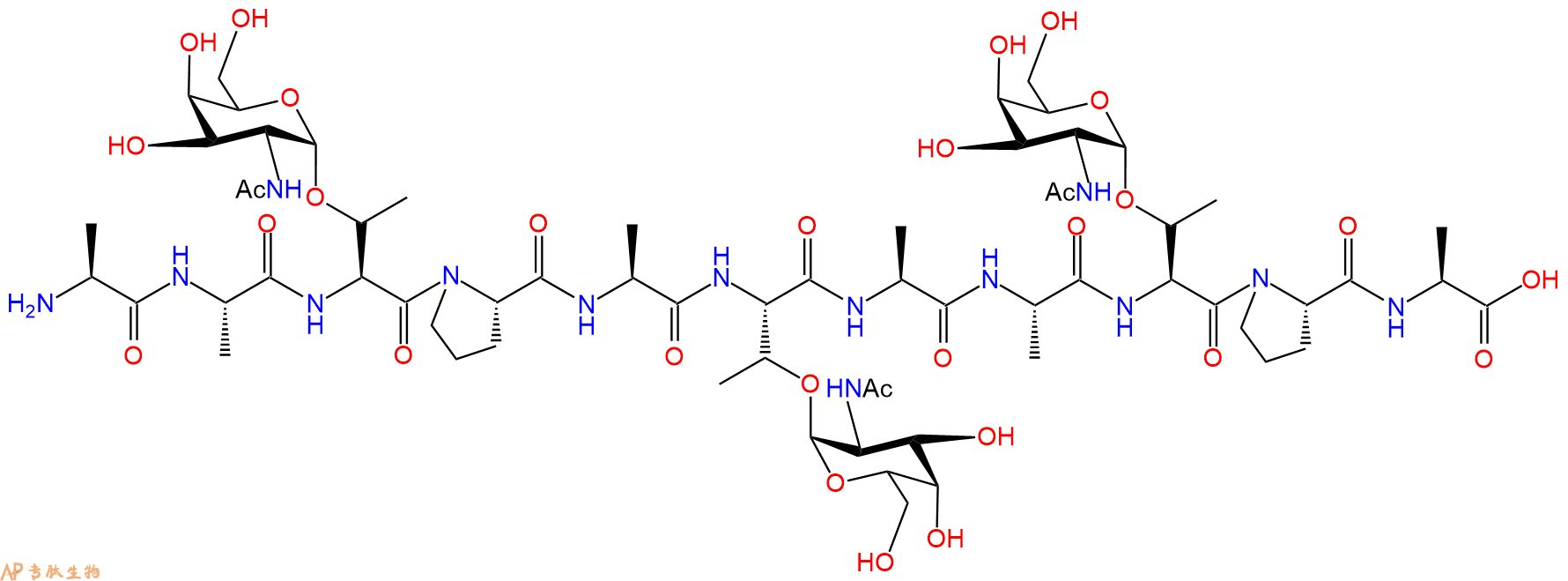 专肽生物产品Ala-A-Thr(GalNAc)-P-A-Thr(GalNAc)-A-Ala-Thr(GalNAc1221397-20-1