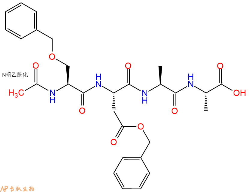 专肽生物产品四肽Ac-Ser(Bzl)-Asp(OBzl)-Ala-Ala67436-73-1