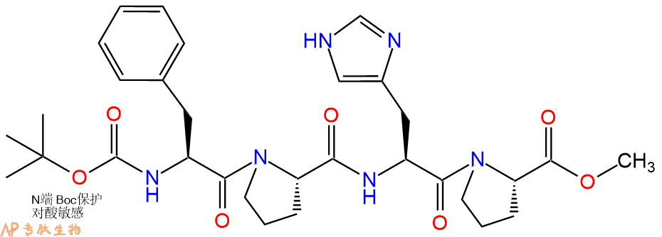 专肽生物产品四肽Boc-Phe-Pro-His-Pro-甲酯化1258668-78-8