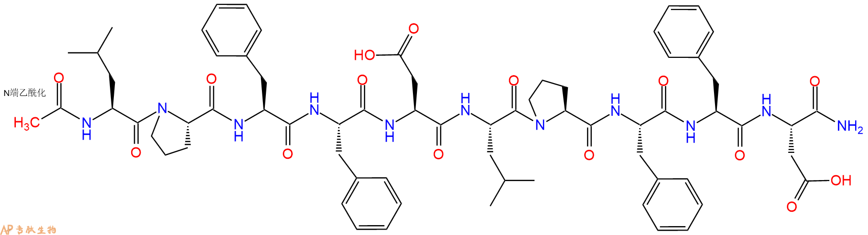 专肽生物产品Ac-L-P-F-Phe-Asp-L-P-F-Phe-Asp-NH21119053-09-6