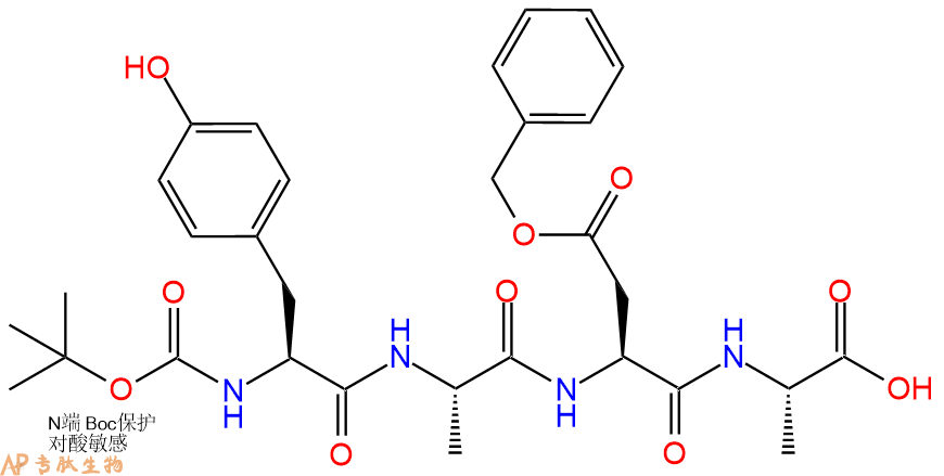 专肽生物产品四肽Boc-Tyr-Ala-Asp(OBzl)-Ala104880-41-3