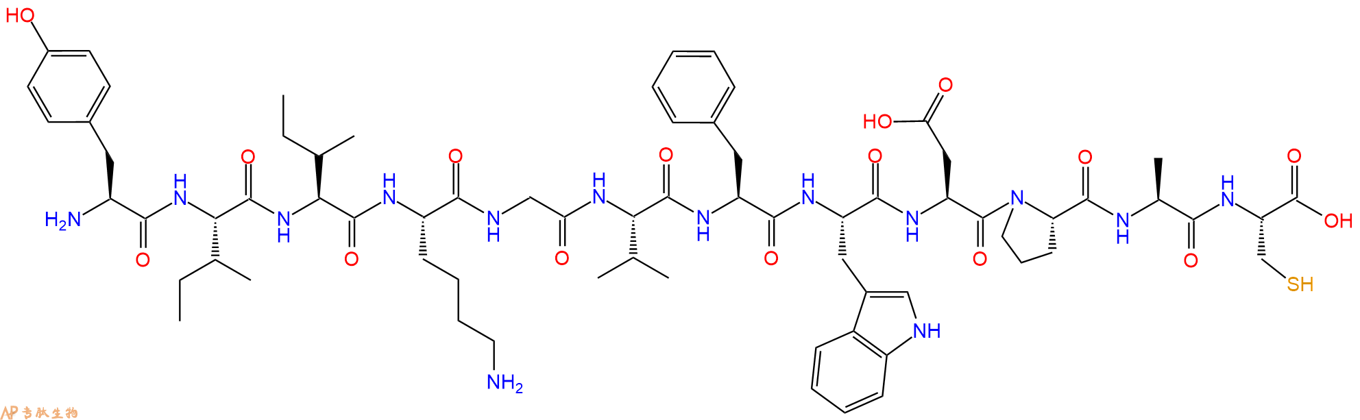 专肽生物产品Tyr-I-Ile-K-G-Val-F-Trp-D-P-A-Cys129164-74-5