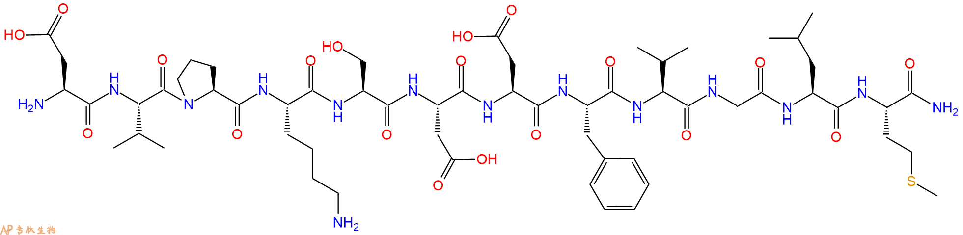 专肽生物产品十二肽DVPKSDDFVGLM-NH21428986-56-4