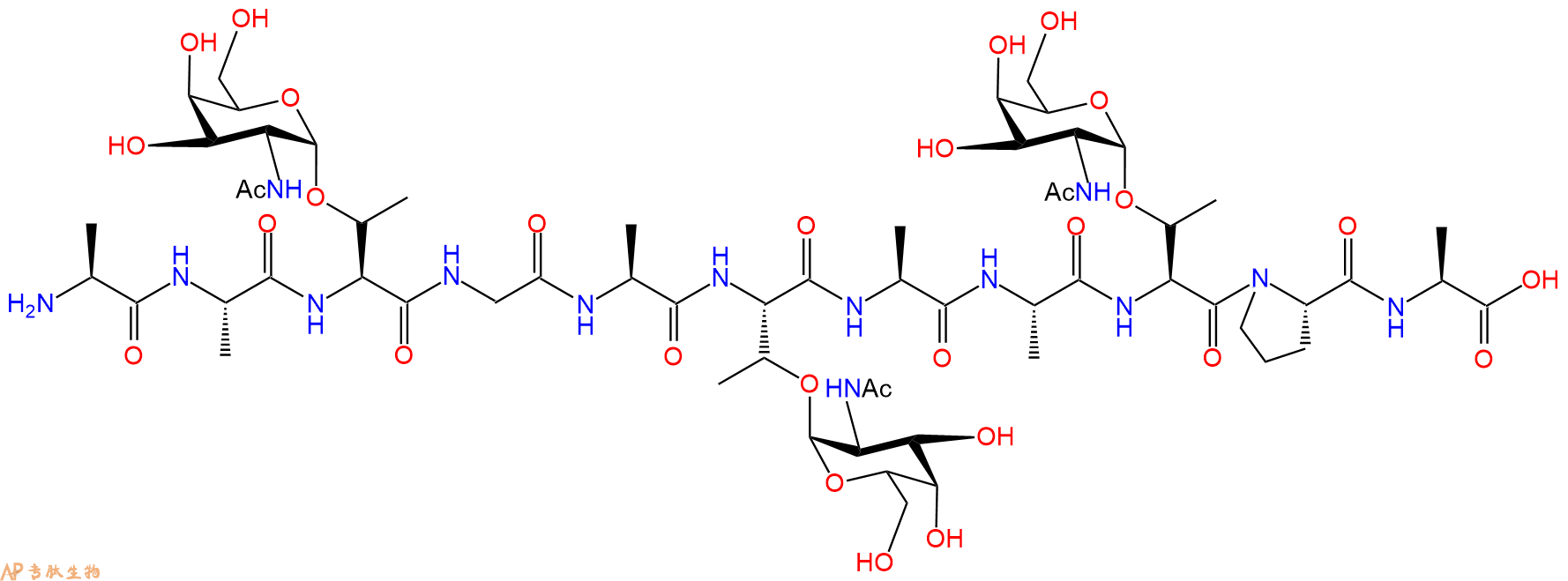 专肽生物产品Ala-A-Thr(GalNAc)-G-A-Thr(GalNAc)-A-Ala-Thr(GalNAc1221397-21-2