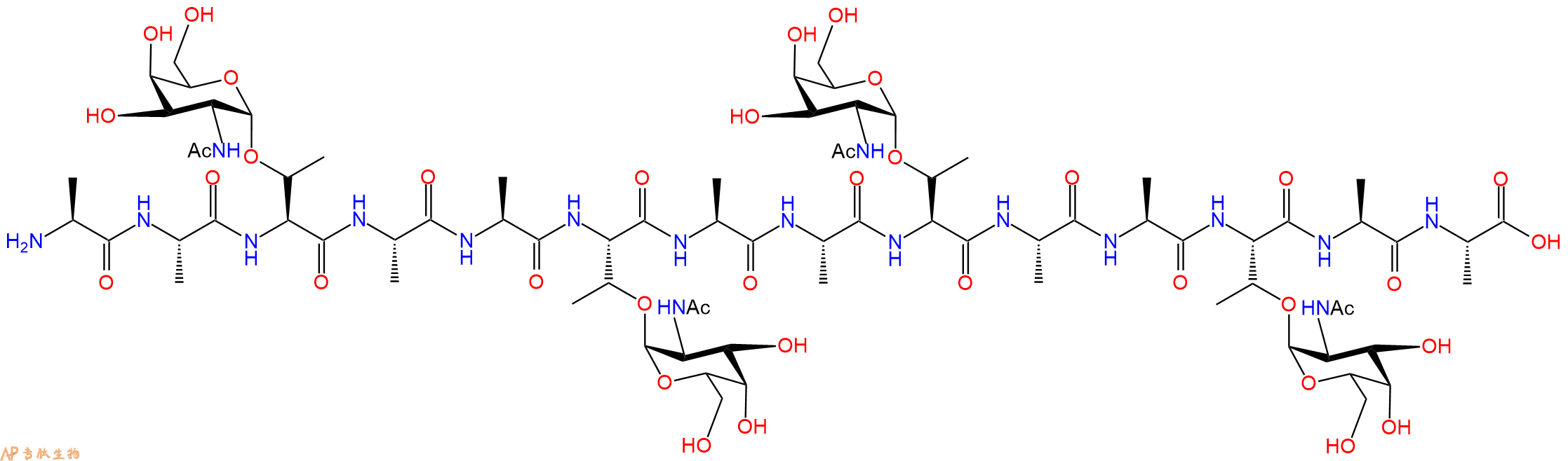 专肽生物产品十四肽AA-T(GalNAc)-AA-T(GalNAc)-AA-T(GalNAc)-AA-T(Gal1123216-63-6