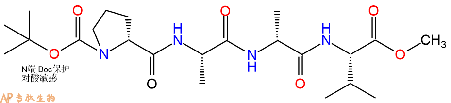 专肽生物产品四肽Boc-DPro-Ala-DAla-Val-甲酯化105554-34-5