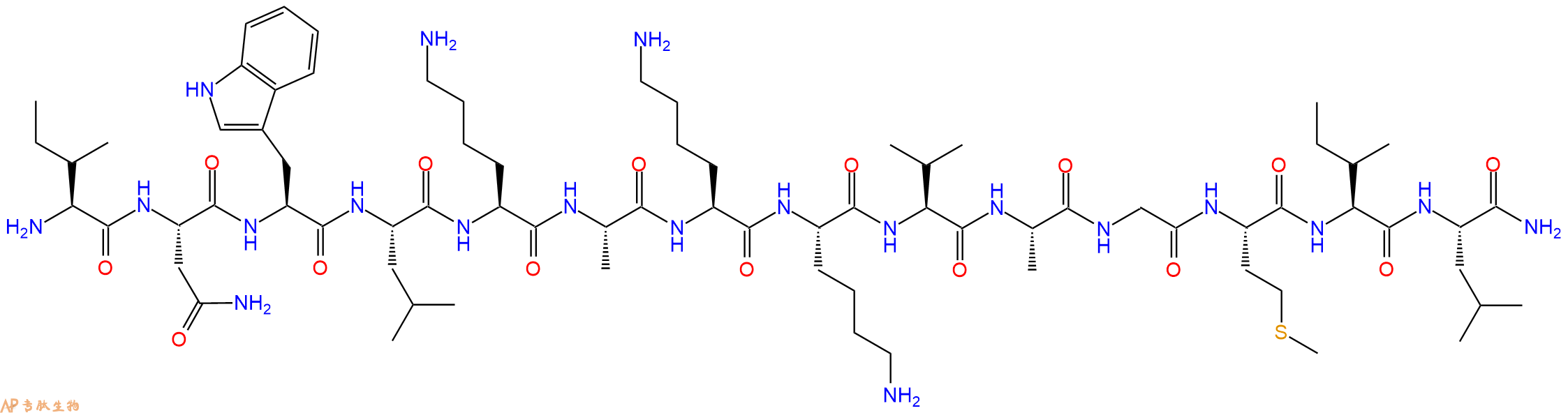 专肽生物产品十四肽INWLKAKKVAGMIL-NH21353858-24-8