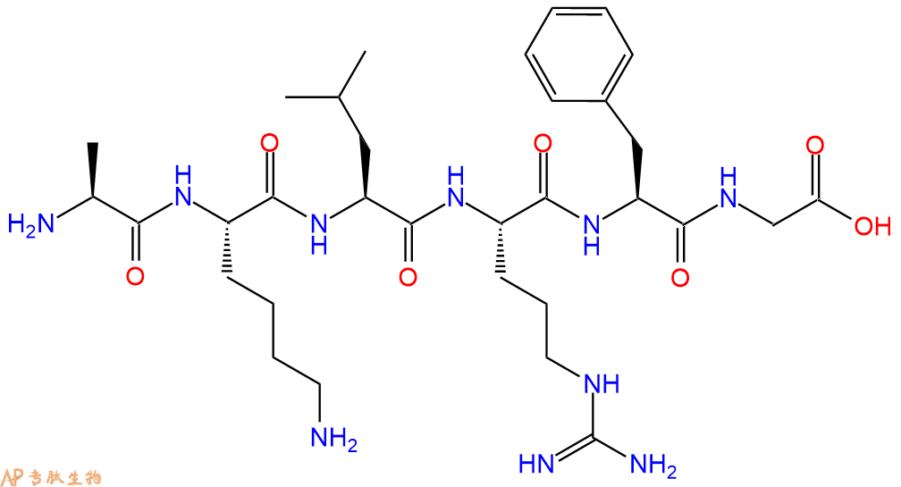 专肽生物产品六肽Ala-Lys-Leu-Arg-Phe-Gly1240632-66-9