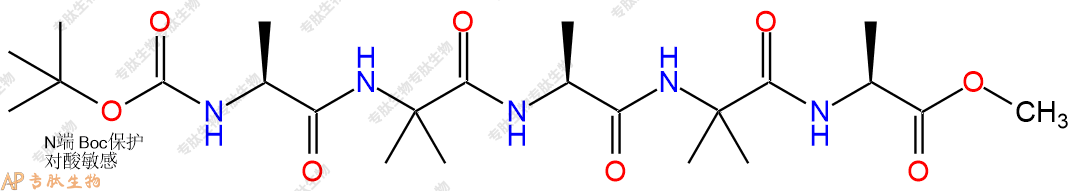 专肽生物产品五肽Boc-Ala-Aib-Ala-Aib-Ala-甲酯化72086-94-3