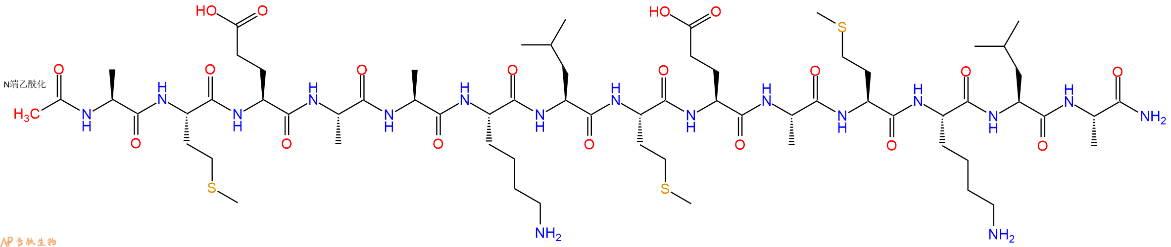 专肽生物产品十四肽Ac-AMEAAKLMEAMKLA-NH21093866-26-2