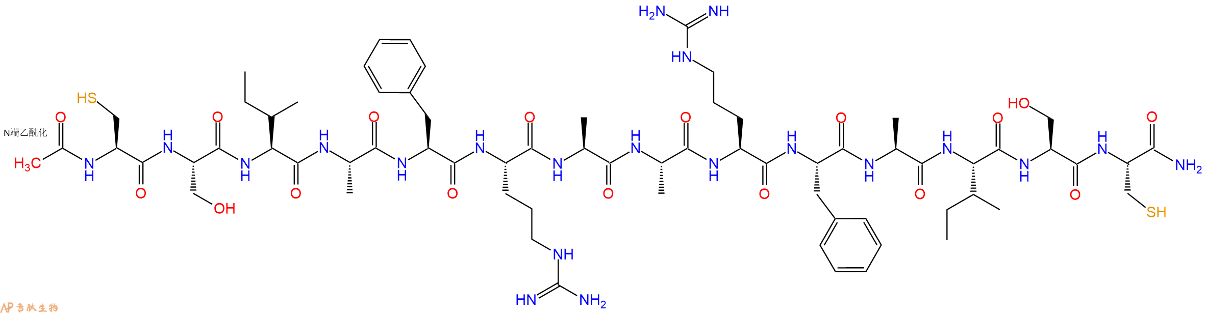 专肽生物产品Ac-C-S-I-A-F-R-A-Ala-R-F-A-I-S-C-NH21360544-78-0