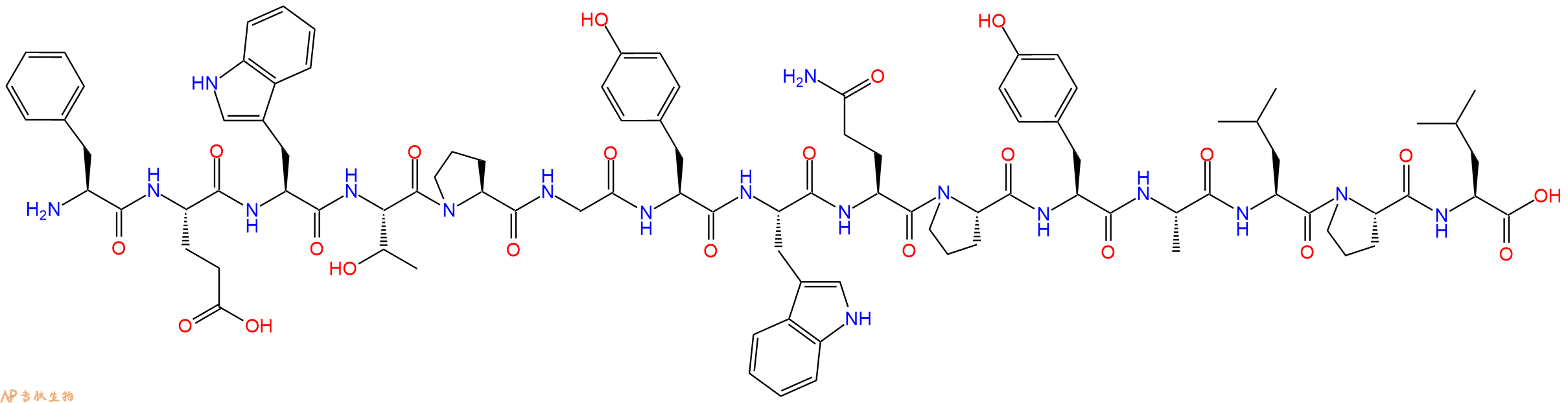 专肽生物产品H-Phe-Glu-Trp-Thr-Pro-Gly-Tyr-Trp-Gln-Pro-Tyr-Ala-171492-13-0