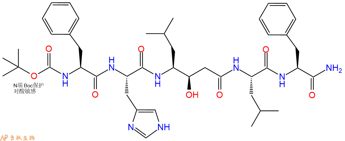 专肽生物产品五肽Boc-Phe-His-Sta-Leu-Phe-NH287063-27-2