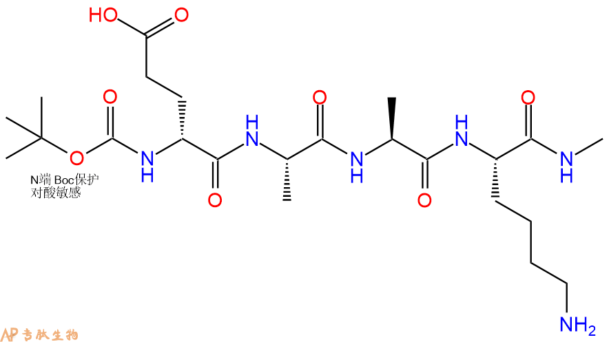 专肽生物产品四肽Boc-DGlu-Ala-Ala-Lys-甲氨基化1027802-51-2