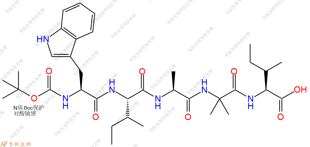 专肽生物产品五肽Boc-Trp-Ile-Ala-Aib-Ile259217-23-7