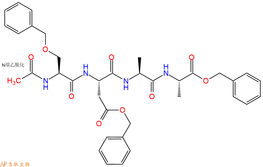 专肽生物产品四肽Ac-Ser(Bzl)-Asp(OBzl)-Ala-Ala-苄酯化69863-27-0