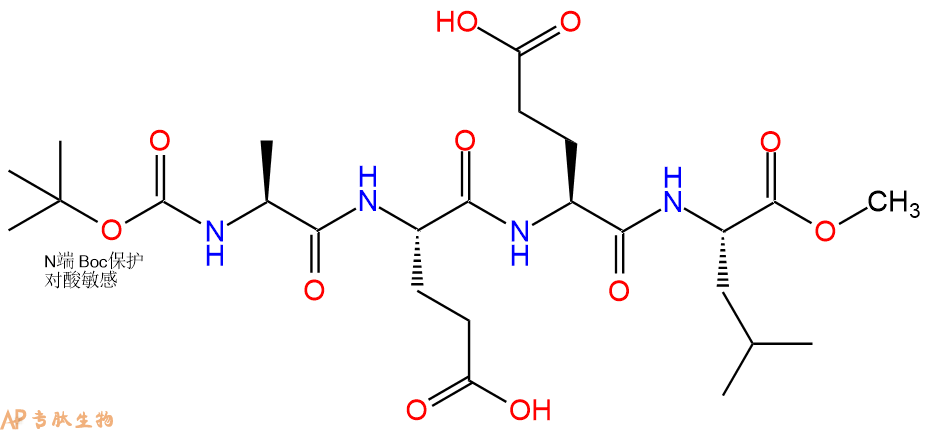 专肽生物产品四肽Boc-Ala-Glu-Glu-Leu-甲酯化77302-77-3