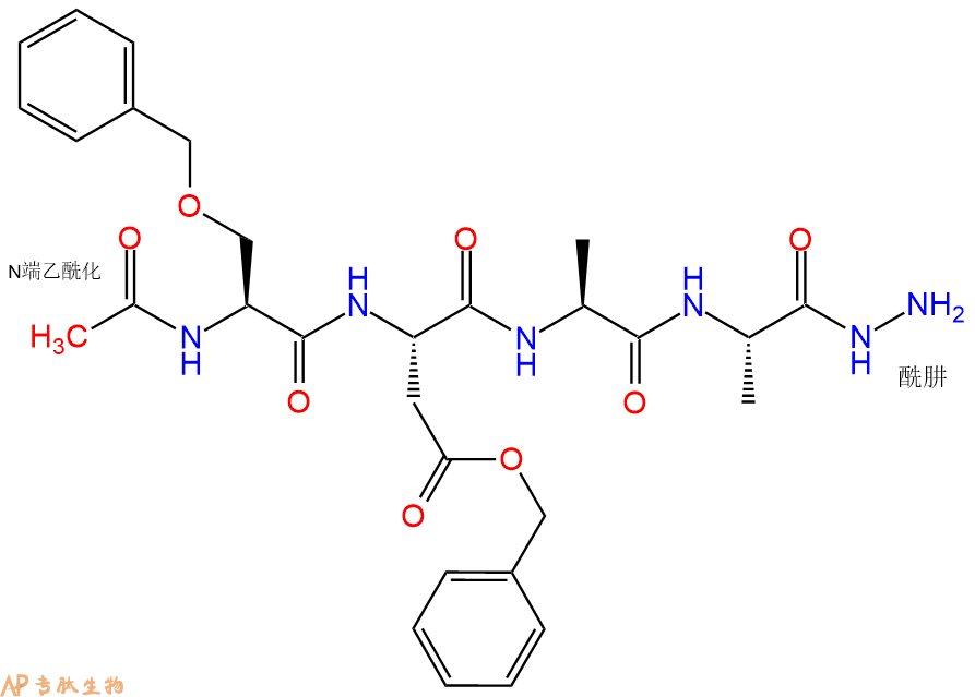 专肽生物产品四肽Ac-Ser(Bzl)-Asp(OBzl)-Ala-Ala-NH-NH267436-68-4
