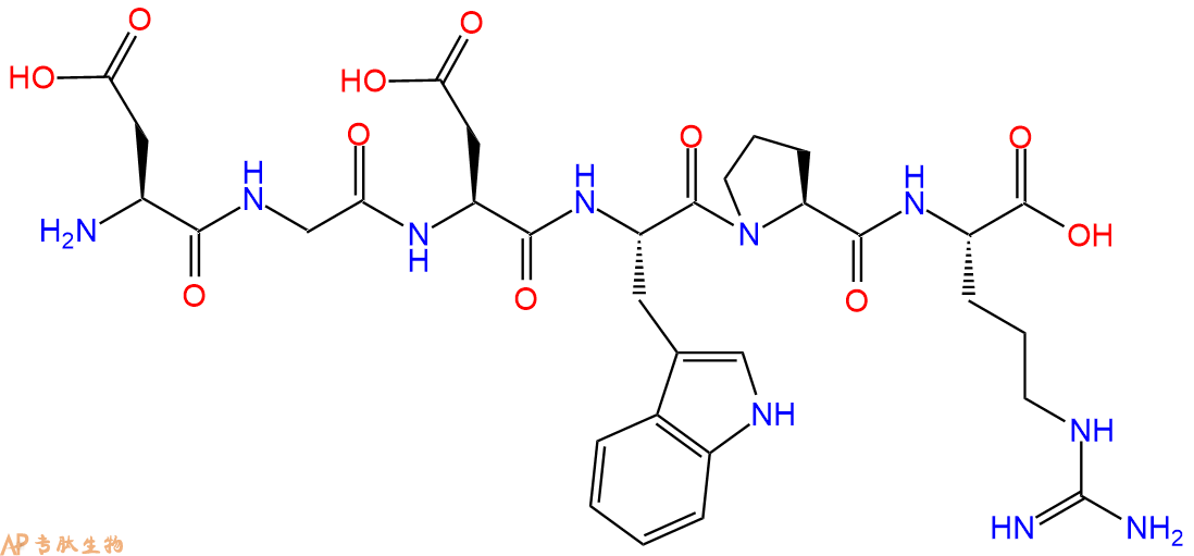 专肽生物产品六肽Asp-Gly-Asp-Trp-Pro-Arg252048-27-4