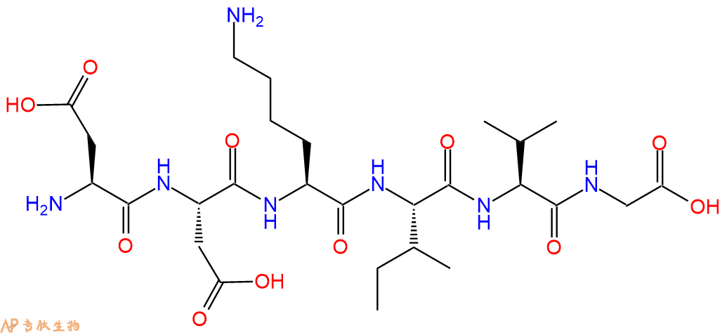 专肽生物产品六肽Asp-Asp-Lys-Ile-Val-Gly18911-92-7