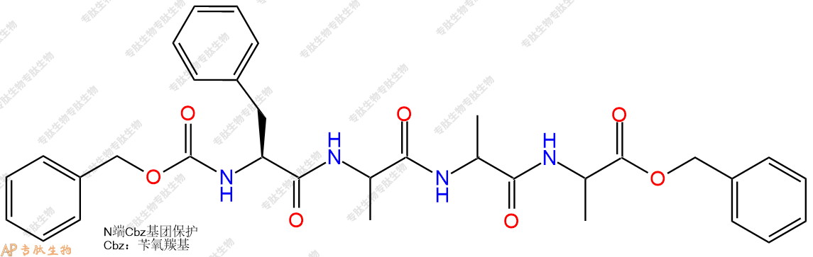 专肽生物产品四肽Cbz-Phe-Ala(DL)-Ala(DL)-Ala(DL)-苄酯化135150-57-1