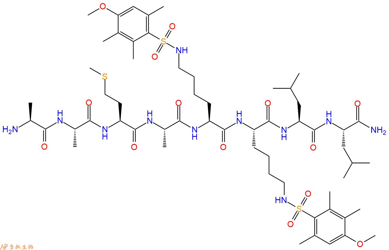 专肽生物产品八肽AAMA-K(Mtr)-K(Mtr)-LL-NH284552-37-4