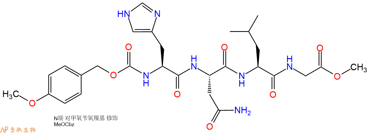 专肽生物产品四肽Z(OMe)-His-Asn-Leu-Gly-甲酯化83069-37-8