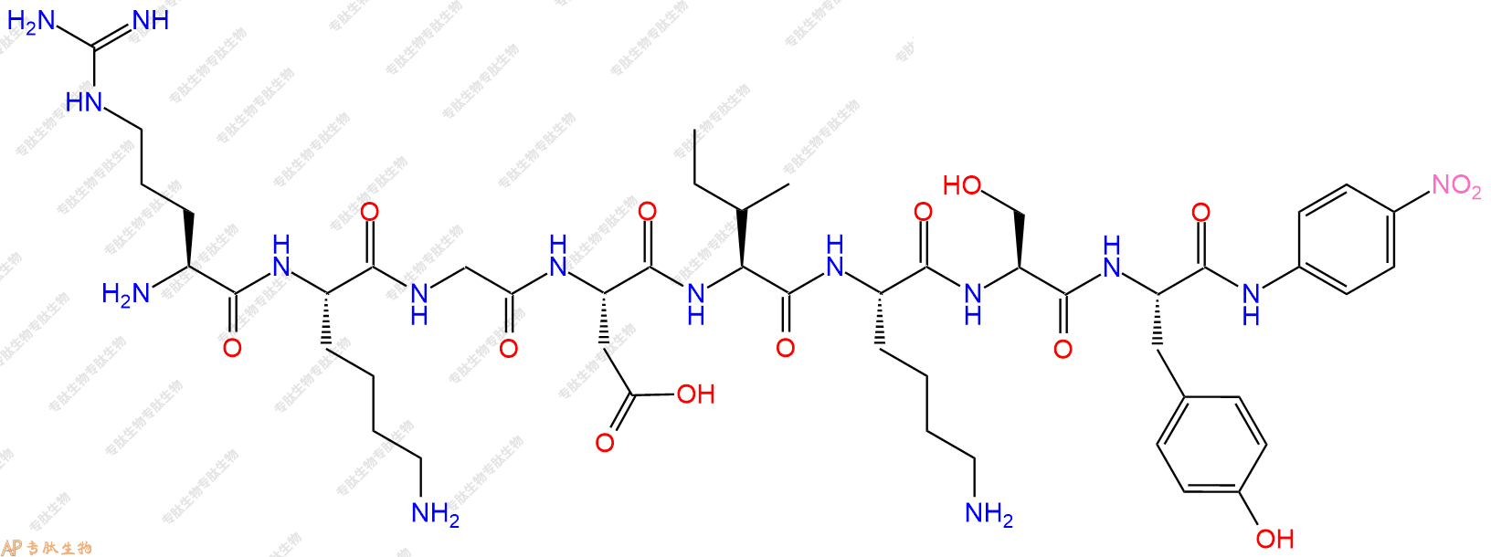 专肽生物产品八肽RKGDIKSY-pNA204450-29-3