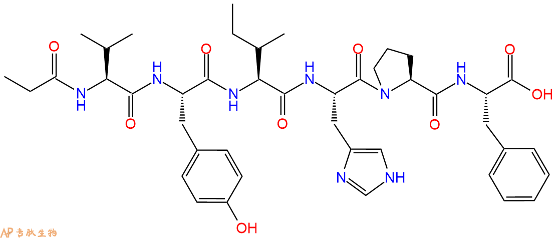 专肽生物产品六肽Propionyl-Val-Tyr-Ile-His-Pro-Phe51988-74-0