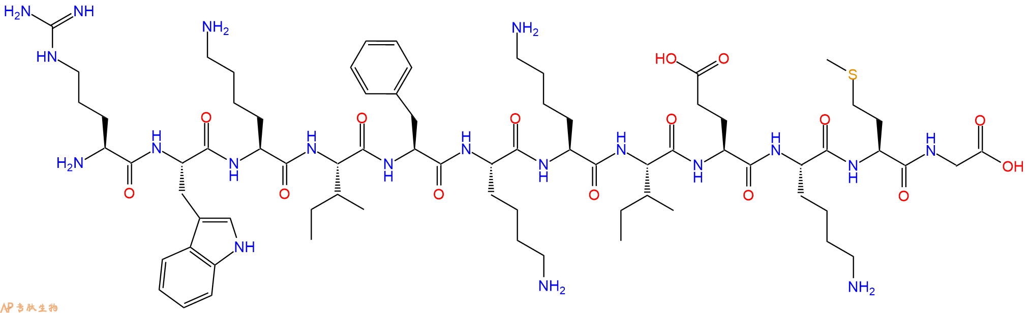 专肽生物产品十二肽RWKIFKKIEKMG117091-21-1