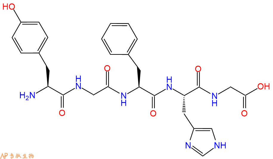 专肽生物产品五肽Tyr-Gly-Phe-His-Gly159617-50-2