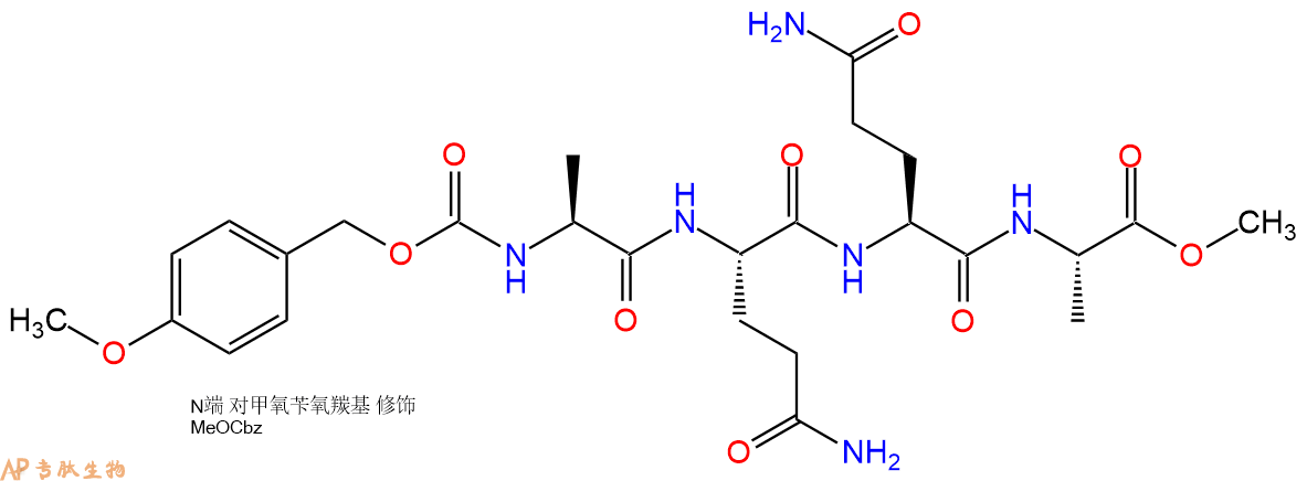 专肽生物产品四肽Z(OMe)-Ala-Gln-Gln-Ala-甲酯化95856-29-4