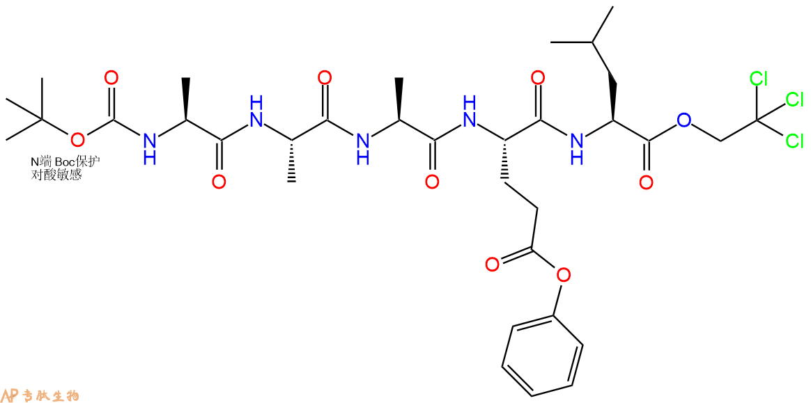 专肽生物产品五肽Boc-Ala-Ala-Ala-Glu(OBzl)-Leu-NHNTroc138850-70-1