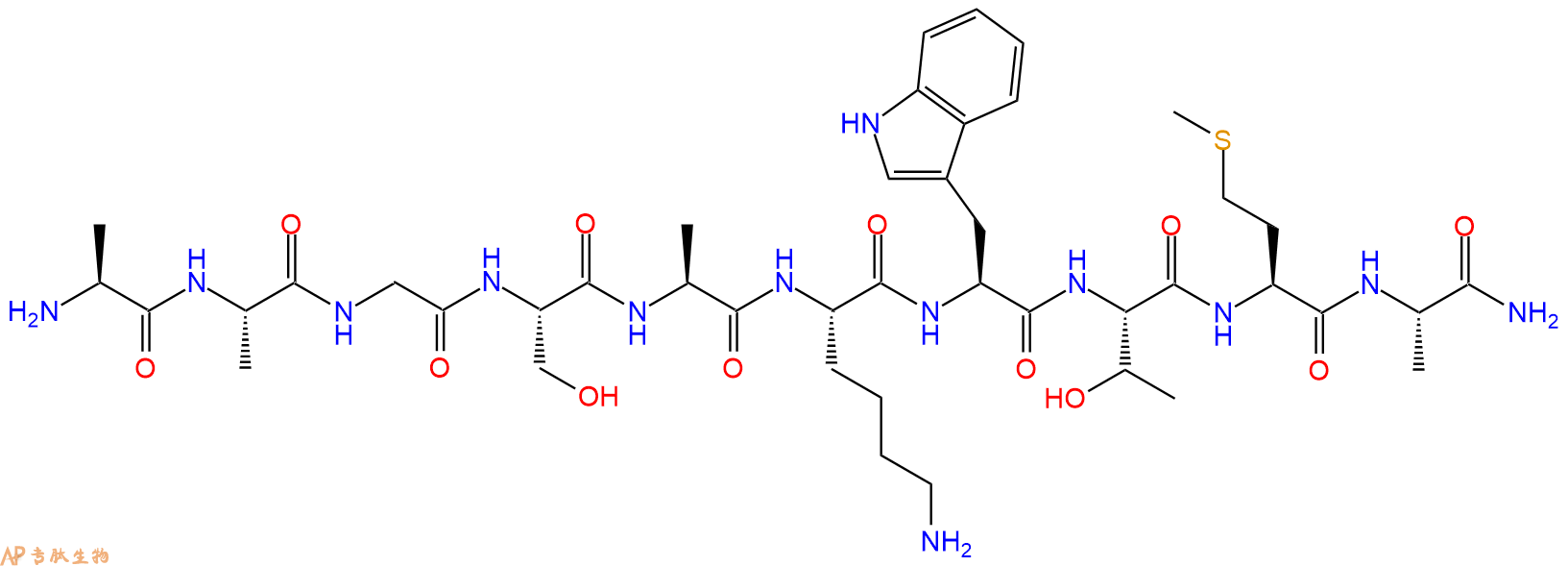 专肽生物产品Ala-A-G-S-A-K-Trp-T-M-A-NH21255466-22-8
