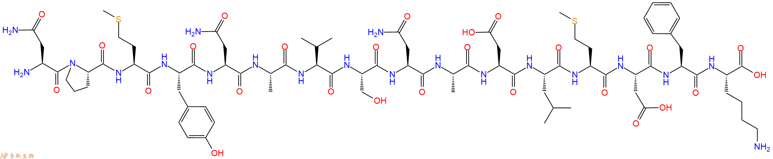 专肽生物产品ASN-Pro-Met-Tyr-Asn-Ala-Val-Ser-Asn-Ala-Asp-Leu-Me