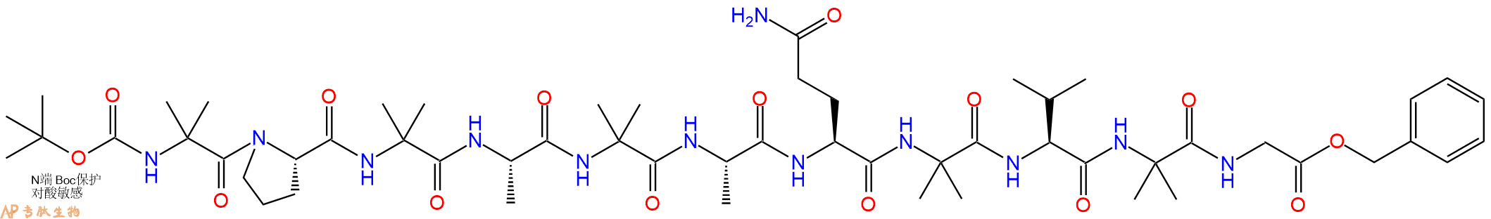 专肽生物产品Boc-Aib-P-Aib-A-Aib-A-Q-Aib-Val-Aib-G-苄酯化294844-12-5