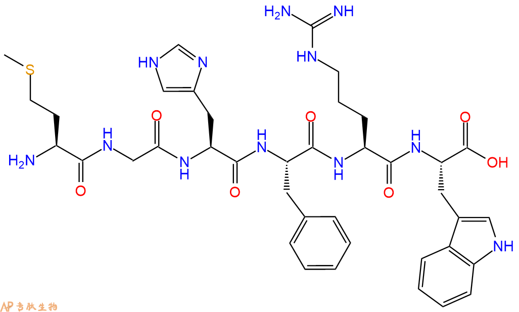 专肽生物产品六肽Met-Gly-His-Phe-Arg-Trp98640-70-1