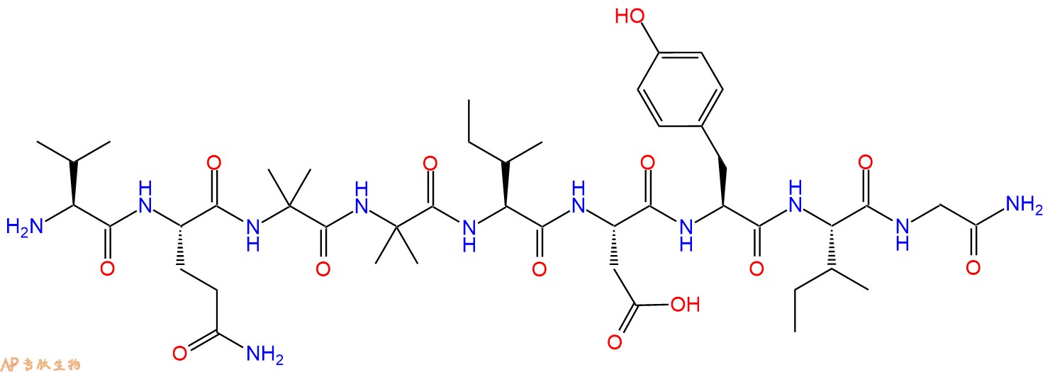 专肽生物产品Val-Gln-Aib-Aib-Ile-Asp-Tyr-Ile-Gly-NH21240264-13-4